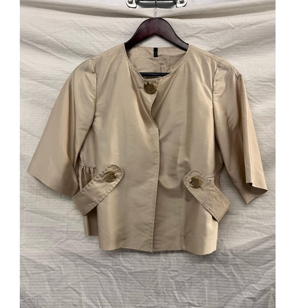 Tahari Khaki Button-Up Jacket, Small